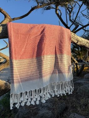 Angler Rag Red — Salt Rag™ Sand-Resistant Turkish Beach Towel